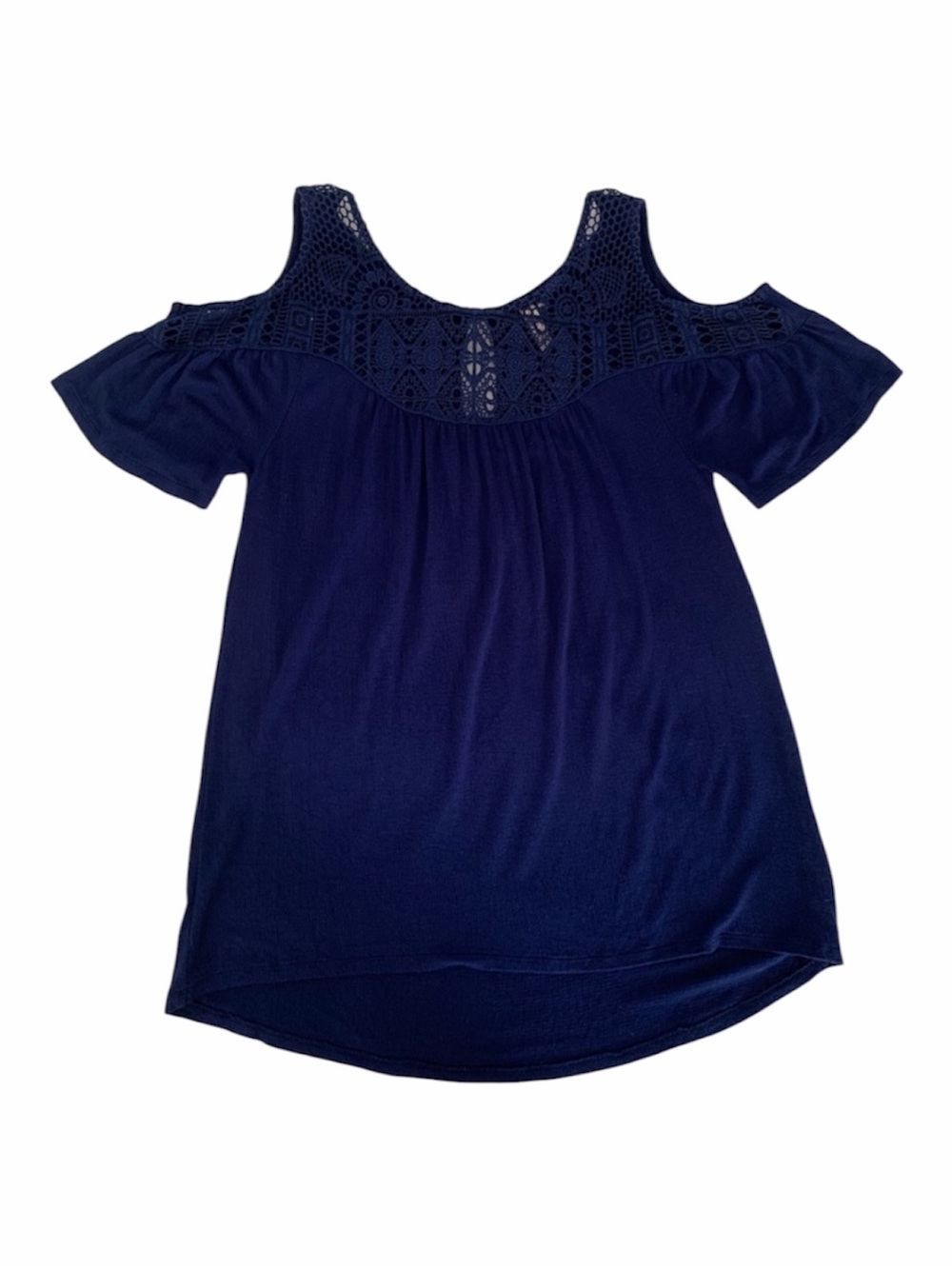Red Camel Blue Cold Shoulder Keyhole Top Junior Size Extra Small